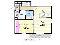広島電鉄6系統 江波駅 徒歩9分の賃貸アパート 1階1LDKの間取り