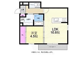 広島電鉄6系統 江波駅 徒歩9分の賃貸アパート 2階1LDKの間取り