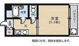 ウエストヒル 1Kの間取図画像
