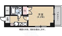 センテニアル横川 4階1Kの間取り