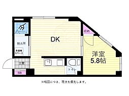 ラビングビル 1DKの間取図画像