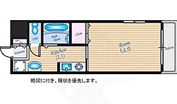 グランヴェル明和 4階1Kの間取り