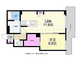 広島電鉄5系統 比治山橋駅 徒歩13分の賃貸マンション 2階1LDKの間取り