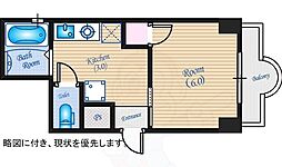 広島電鉄6系統 舟入町駅 徒歩10分の賃貸マンション 5階1Kの間取り