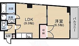 ピアーチェ住吉町 6階1LDKの間取り