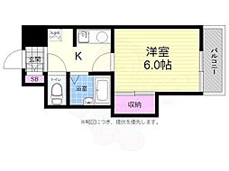 ハイネ光南 3階1Kの間取り