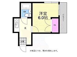 カーサ河原町 ワンルームの間取図画像