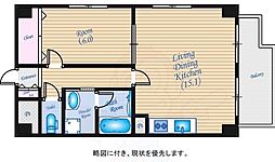 パティオ広瀬北 3階1LDKの間取り