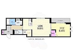 広島高速交通アストラムライン 牛田駅 徒歩16分の賃貸アパート 1階1LDKの間取り