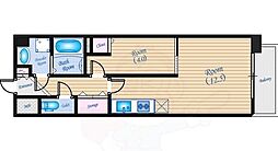 B-ONE 4階ワンルームの間取り