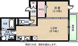 カサヴィアンカ 1階1LDKの間取り