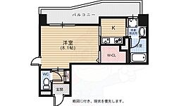 ルービンス十日市2 10階1Kの間取り