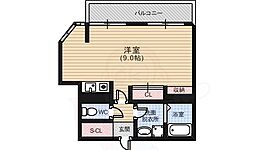 三篠ビル 2階ワンルームの間取り