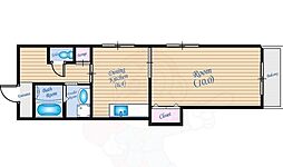 プレイス十日市 6階1DKの間取り