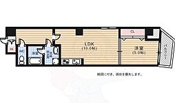 CREST CENTRAL BLDG. 9階1LDKの間取り