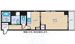 広島電鉄1系統 市役所前駅 徒歩4分の賃貸マンション 2階1Kの間取り