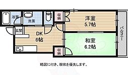 コーポ舟入南 2DKの間取図画像