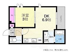 広島電鉄6系統 舟入南駅 徒歩5分の賃貸アパート 3階1DKの間取り
