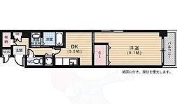 広島電鉄2系統 土橋駅 徒歩3分の賃貸マンション 2階1DKの間取り