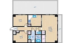 バルミー高須 2LDKの間取図画像