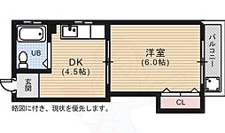 松中ビル 1DKの間取図画像