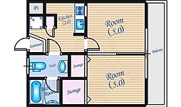 ヴィア神田 4階2Kの間取り