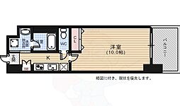 広島電鉄5系統 比治山橋駅 徒歩10分の賃貸マンション 6階1Kの間取り