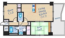 エール・アベニュー 2LDKの間取図画像