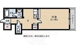 フォートレス 4階1Kの間取り