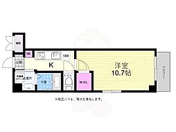 広島電鉄2系統 十日市町駅 徒歩3分の賃貸マンション 5階1Kの間取り