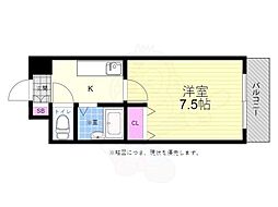 セレッソ竹原 4階1DKの間取り