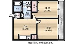中広ハイム 2DKの間取図画像