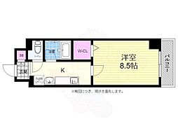 広島電鉄1系統 市役所前駅 徒歩3分の賃貸マンション 5階1Kの間取り