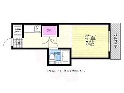 コーポ北町 2階ワンルームの間取り