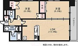 広島電鉄5系統 比治山橋駅 徒歩10分の賃貸マンション 18階2LDKの間取り