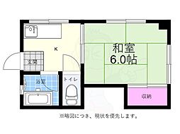第一田万里ビル 1Kの間取図画像