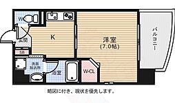 ルービンス十日市2 1Kの間取図画像