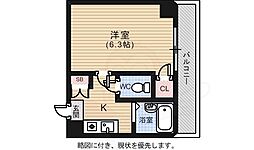 グランツ中村 1Kの間取図画像