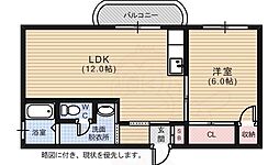 スカイビル 1LDKの間取図画像