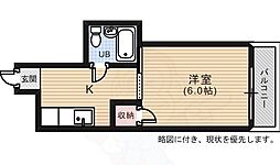 重藤ビル 1Kの間取図画像