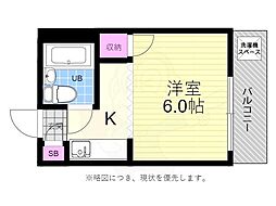 メゾンワールド 1Kの間取図画像