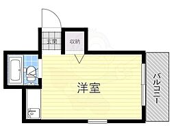 第8田中ビル ワンルームの間取図画像