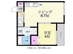 アーデル牛田新町A棟 1LDKの間取図画像