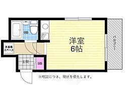 ダイアパレス比治山公園 ワンルームの間取図画像