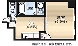大盛ビル 1DKの間取図画像