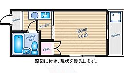 メゾン羽衣 1Kの間取図画像