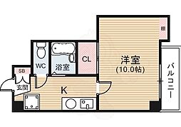 ルミノーソ三篠 1Kの間取図画像