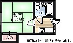 大石アパート 1Kの間取図画像