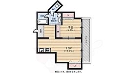 平和ビル 1LDKの間取図画像