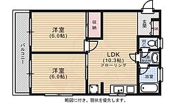 クスノキパークビル 2DKの間取図画像